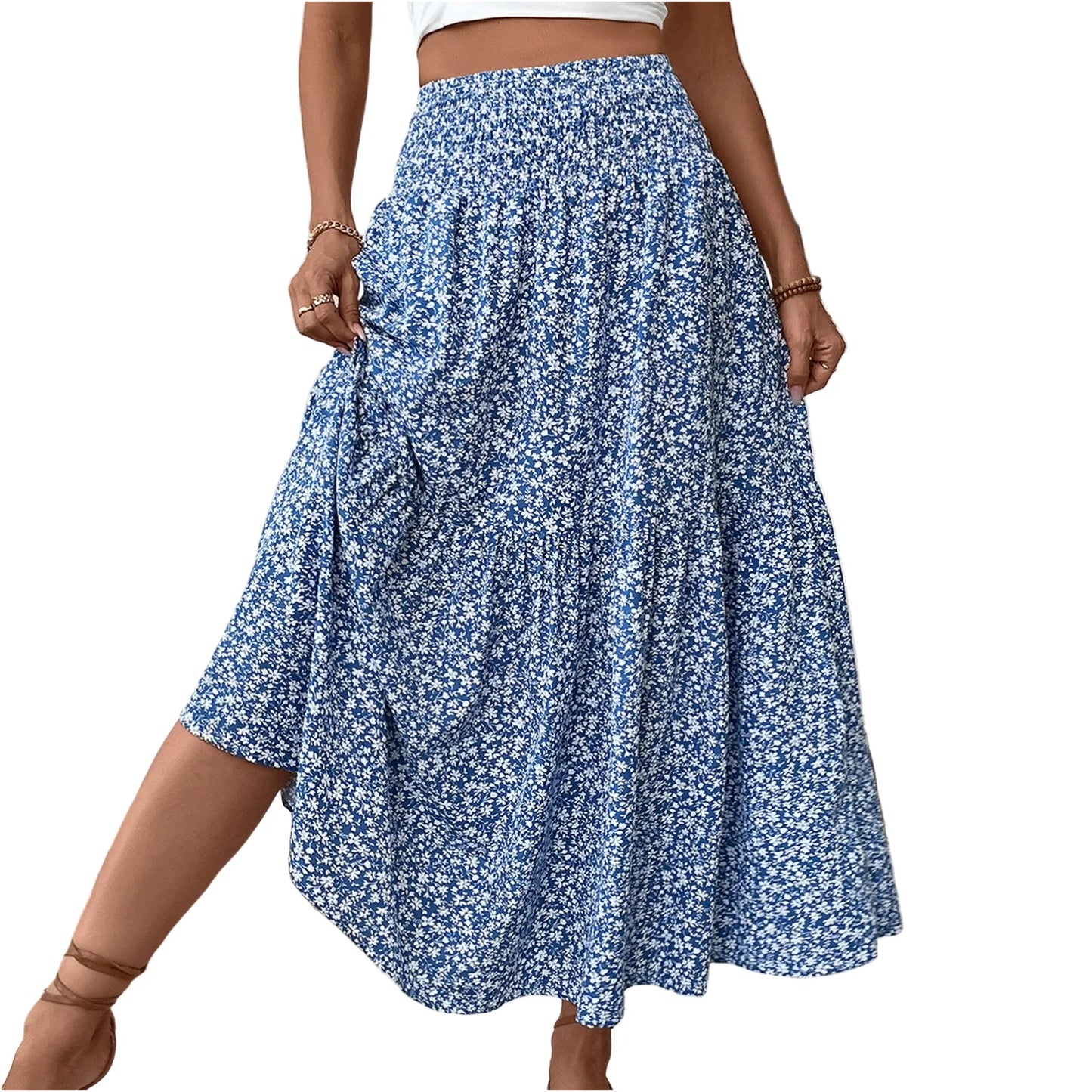 Women’s Pleated Floral A-Line Skirt