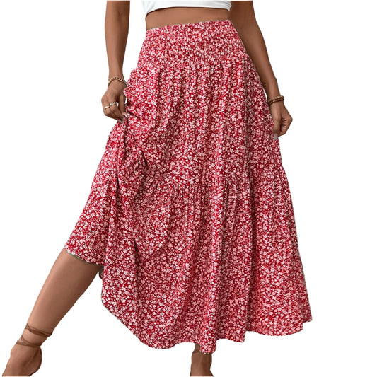 Women’s Pleated Floral A-Line Skirt